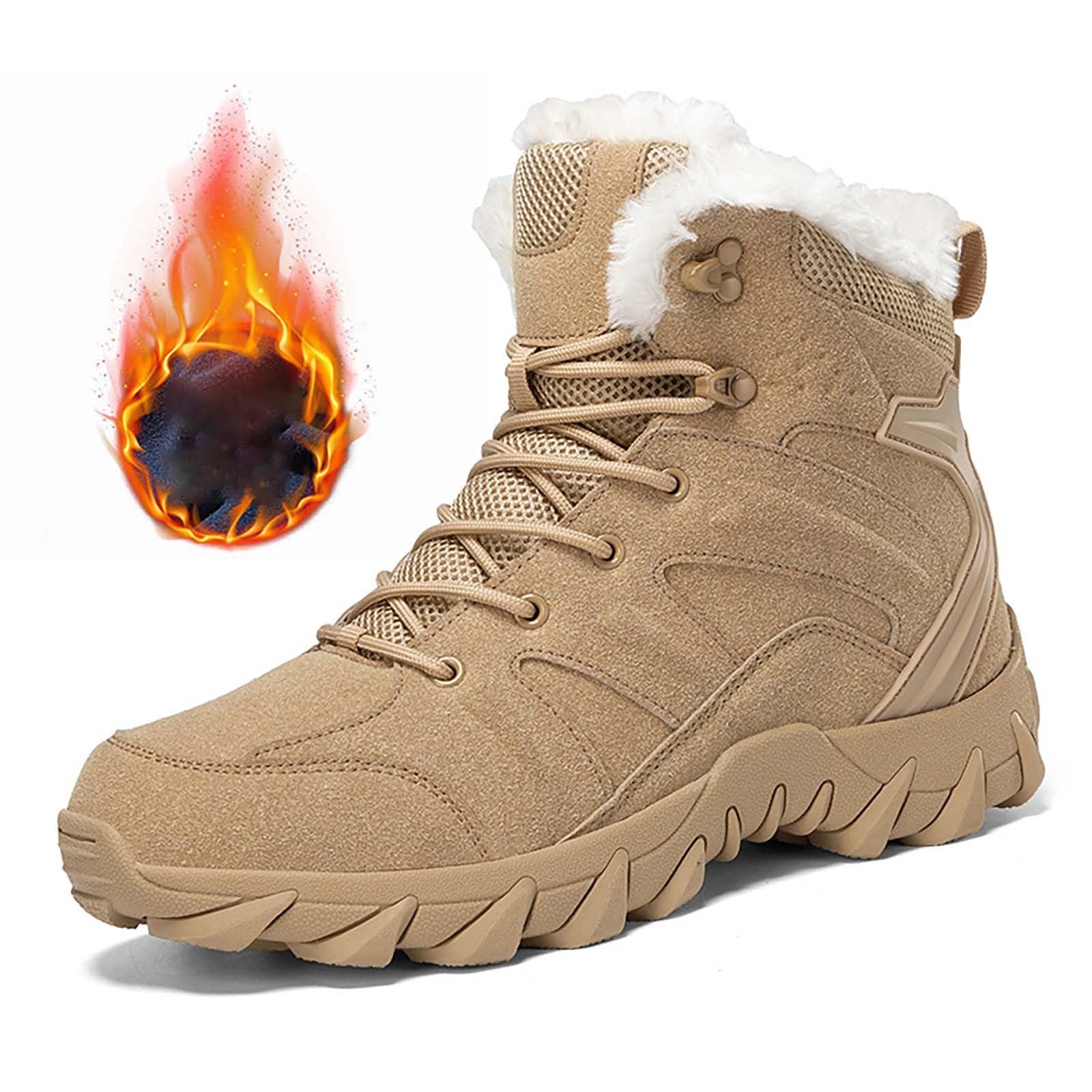 Schneestiefel Herren Wasserdicht Gefüttert Warm - Winterschuhe Atmungsaktiv Klobig Winterstiefel - Rutschfest Outdoor Schneeschuhe Mit Schnürsenkeln Thermoschuhe Bequeme Wanderschuhe Winter Boots