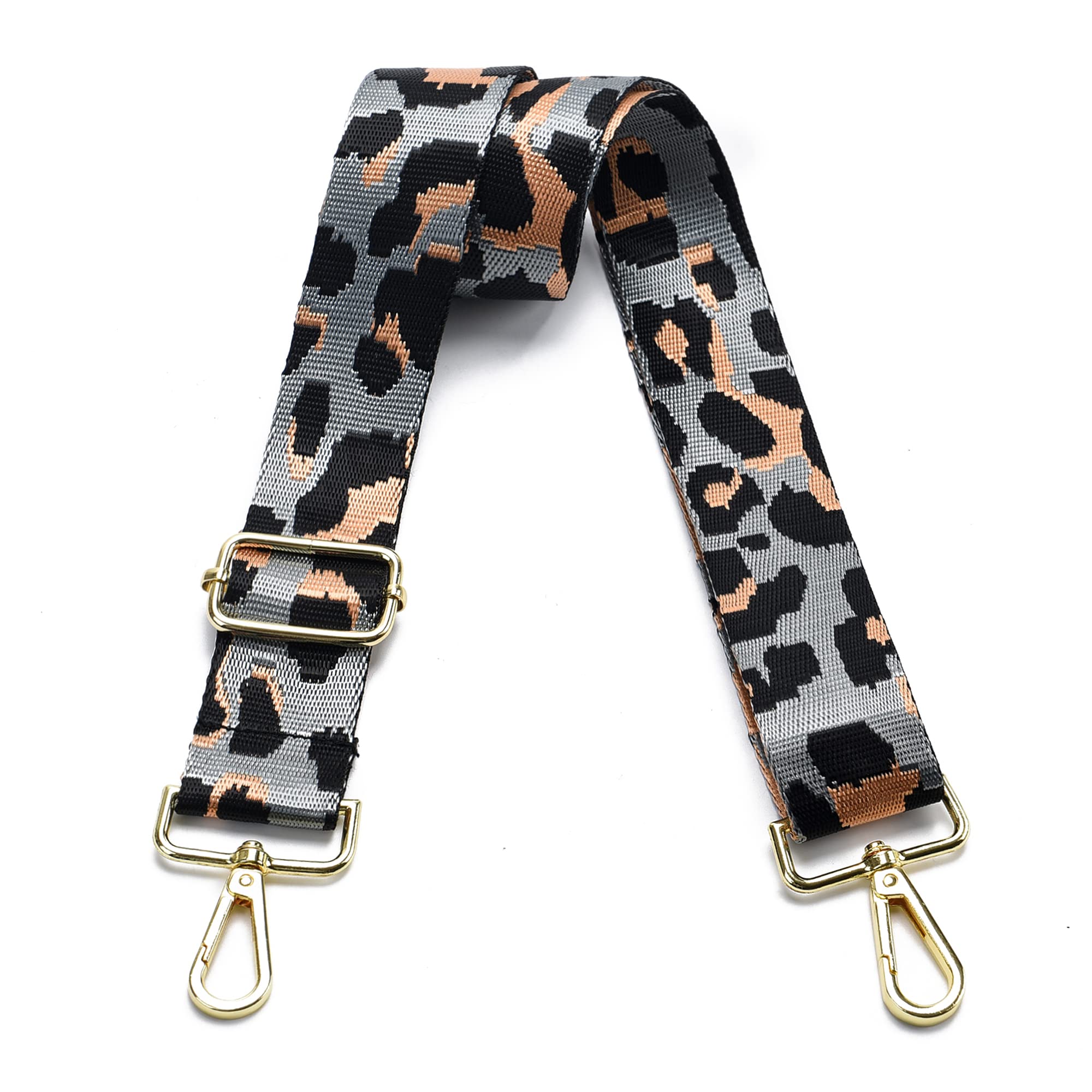 Purse Strap Gold Hardware Replacement Crossbody Bag Strap, Wide Adjustable Shoulder Strap