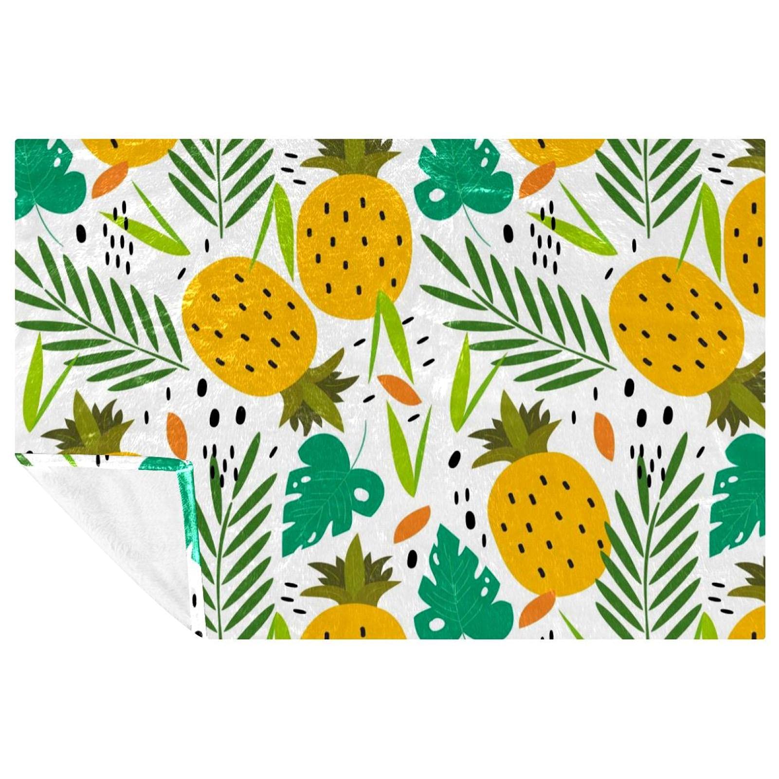 Couverture douce anti-froid motif ananas lit et canapé 150x100