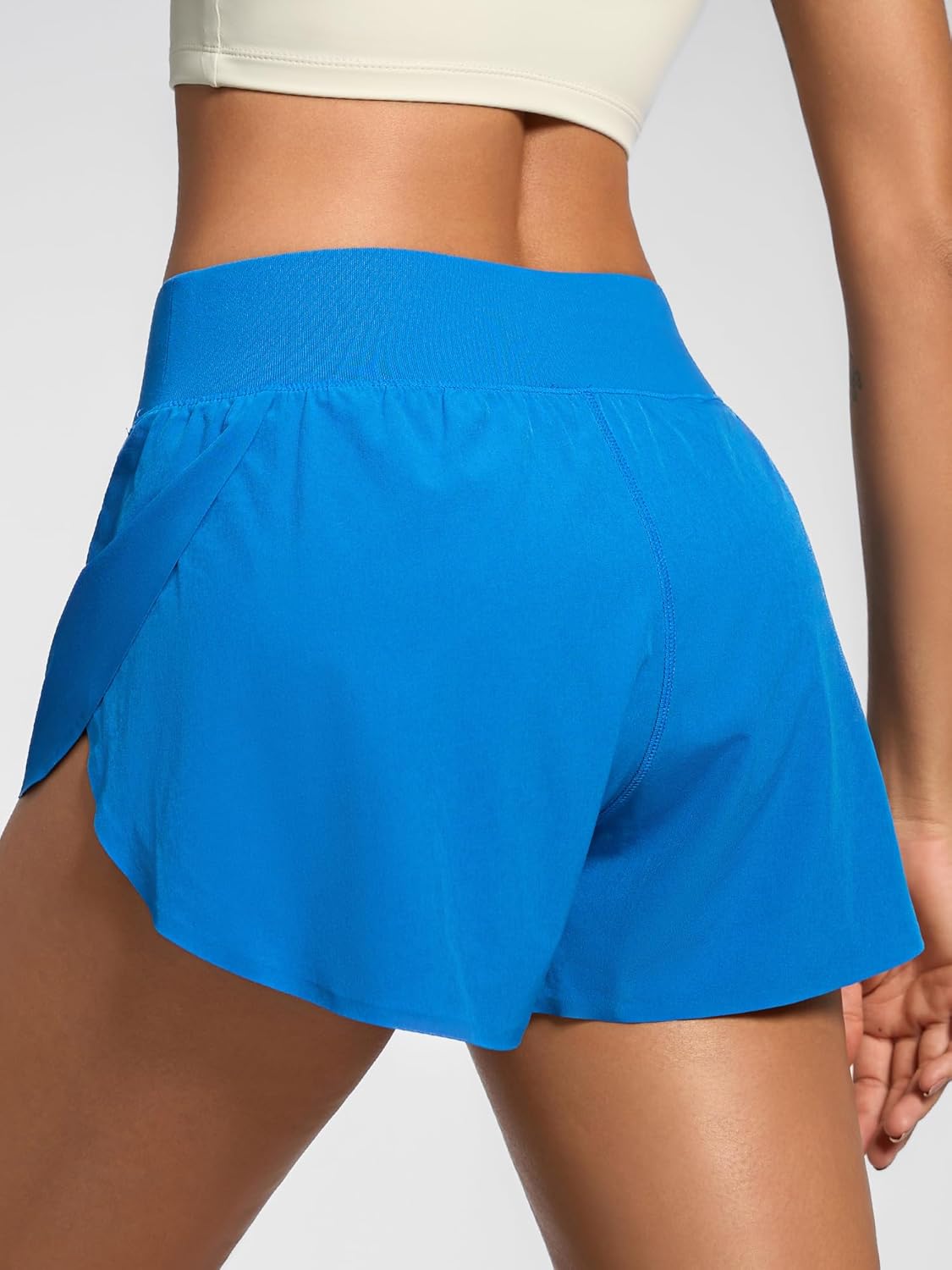 MCEDAR Women High Split Running Shorts 3" with Liner High Waisted Dolphin Athletic Workout Shorts - Image 3