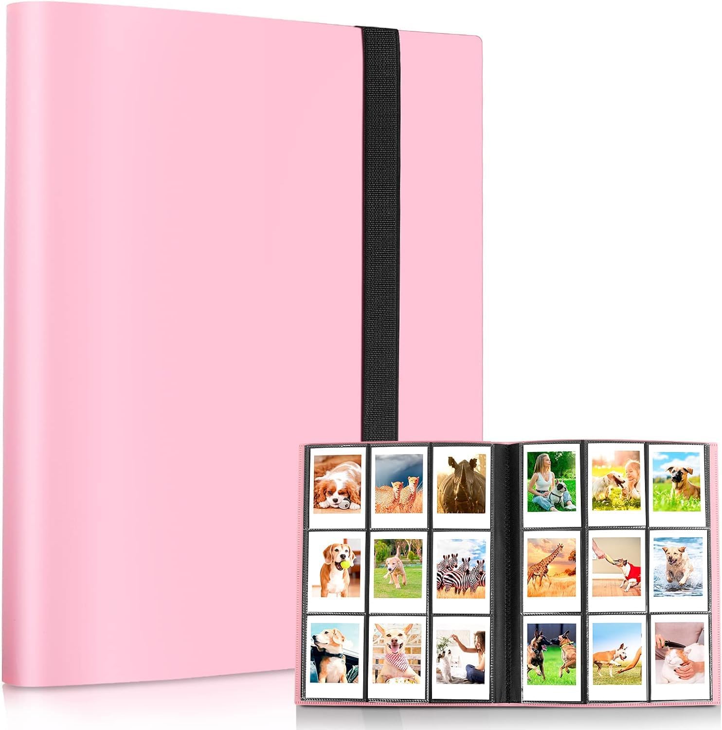 โ conery Photo Album with 432 Pockets,for Polaroid Camera, for Fujifilm Instax Mini 11 90 70 9 8+ 8 LiPlay Instant Camera Train Movie Ticket Card Collection Book Storage Book(Pink)