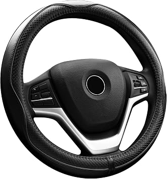 Valleycomfy Steering Wheel Covers Universal 15.75 inch - Genuine Leather | Breathable, Anti Slip & Odor Free