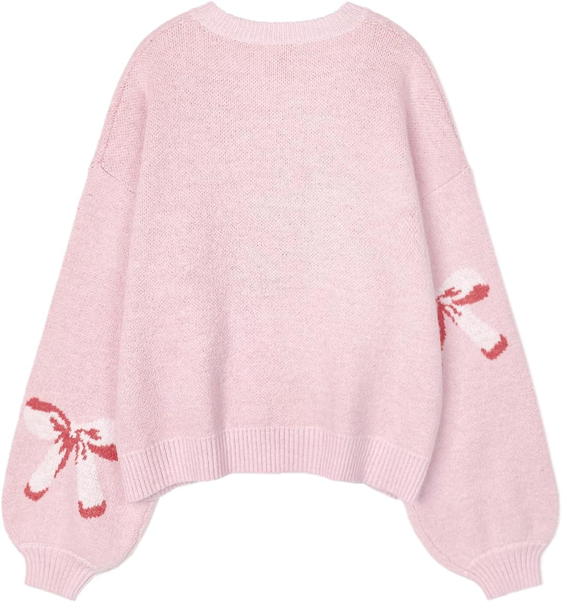 Womens Valentine Bow Sweater 2026 Valentines Day Trendy Cute Oversized Long Sleeve Pullover Sweaters
