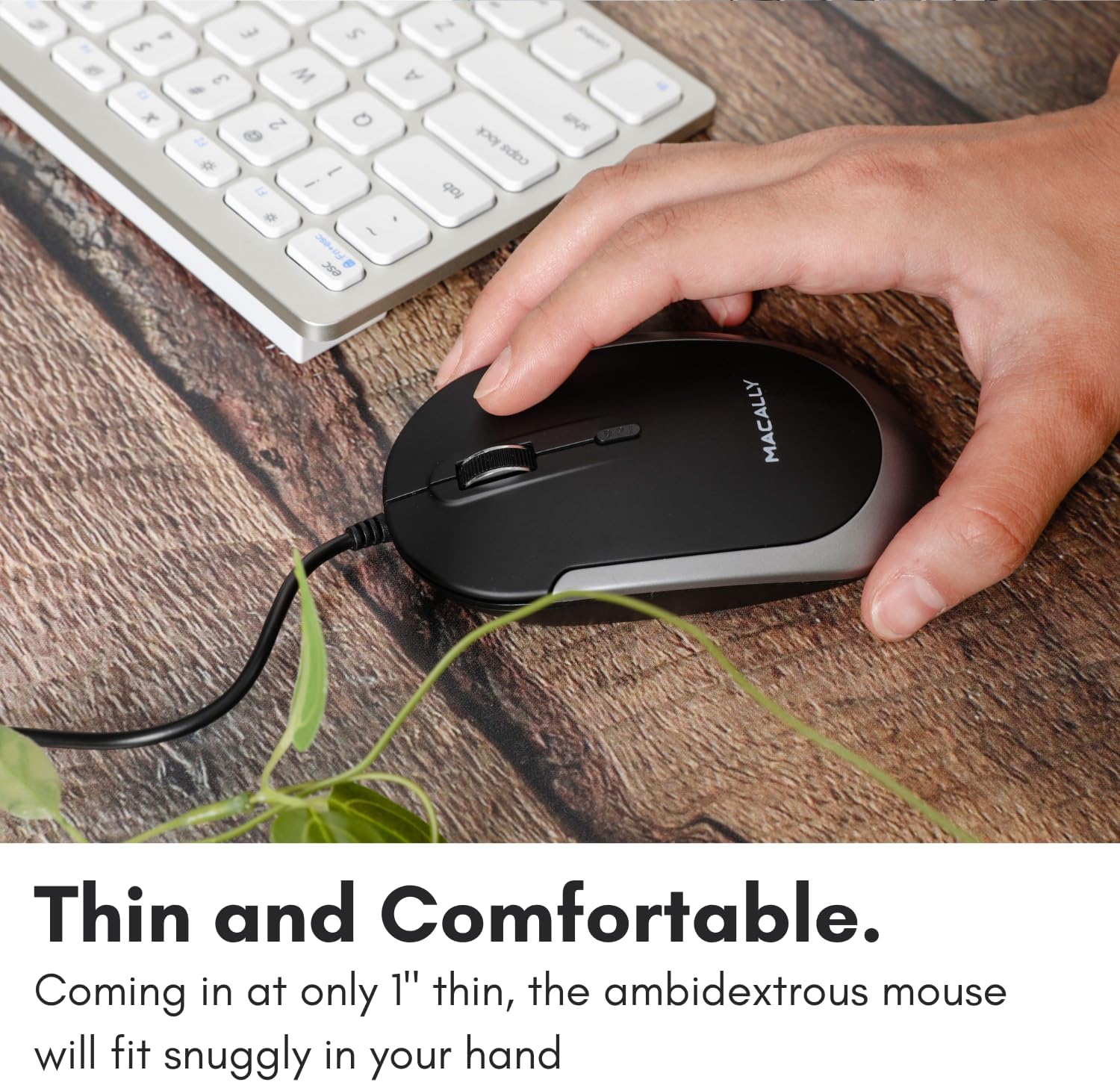 Macally USB Type C Mouse - Slim & Compact Design - USB C Mouse for MacBook Pro iMac PC etc. - Simple 3 Button & Scroll Wheel Layout with DPI Switch - Comfortable Plug & Play Apple Wired Mouse USBC image 5