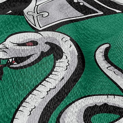 Miniatura 4 de Manta de Harry Potter, 50 x 60 pulgadas, tapiz tejido de mezcla de algodón con flecos de Slytherin