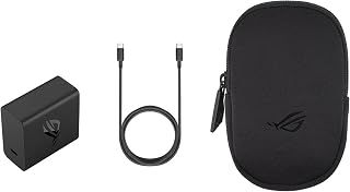 ASUS ROG 65W Charger & 1,2m USB-C Kabel | bis zu 65W Gesamtleistung |schnelles und effizientes Laden | kompakt und effiizient | Black