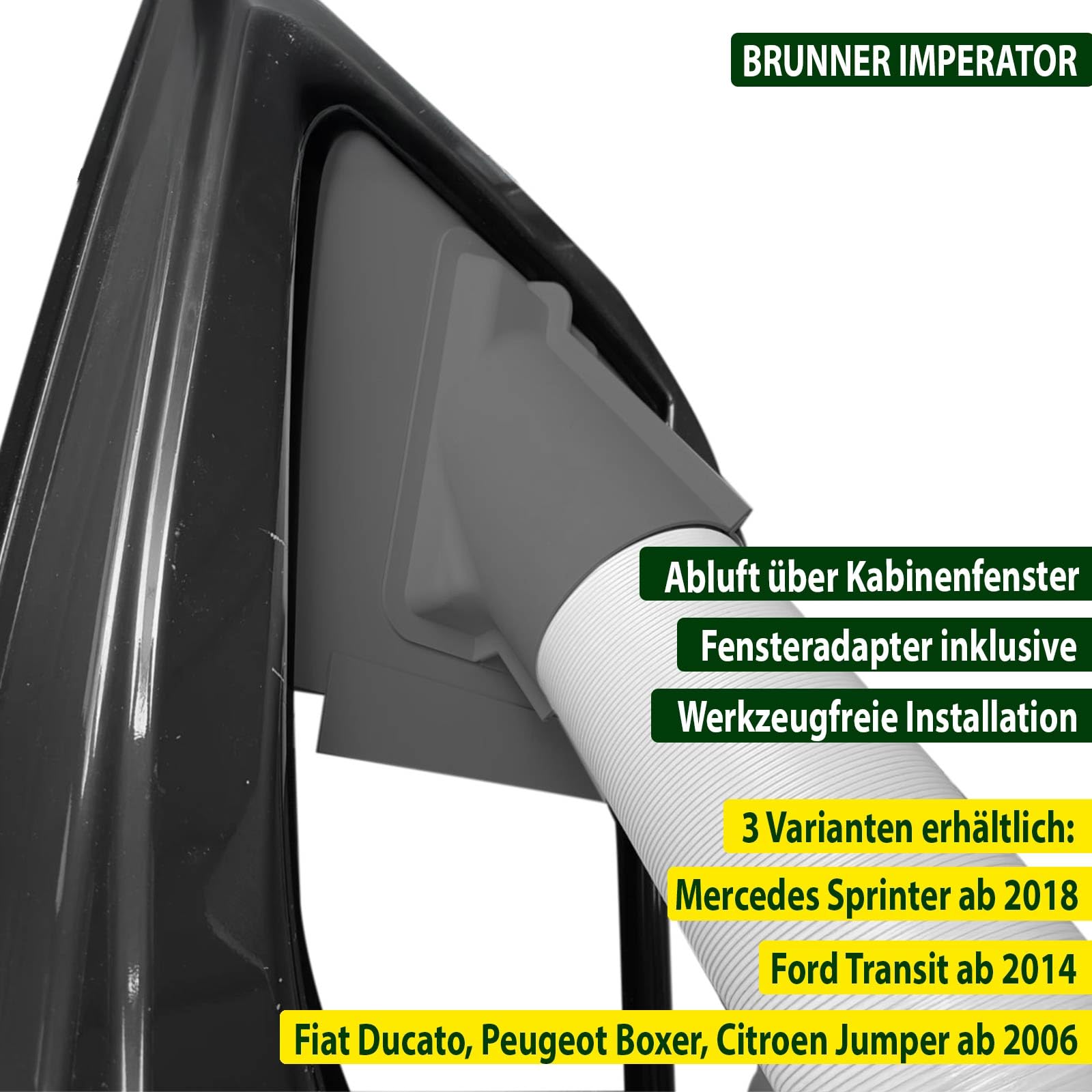 BRUNNER Imperator leistungsstarkes tragbares Klimasystem Reisemobile Vans passend für Ducato, Peugeot Boxer, Citroen Jumper AB Baujahr 2006