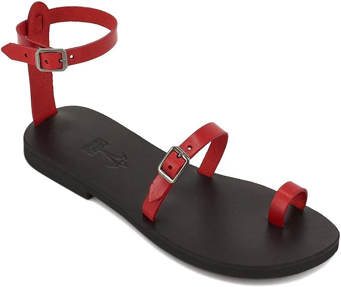 Toe Ring Sandals Leather Sandals Strappy Toe Ring Sandals Greek Sandals - Breeze