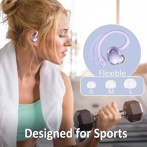 Miniatura 6 de Wireless Earbuds Bluetooth Headphone Sport, Bluetooth 5.3 Earbud 3D HiFi Stereo Over Ear Buds, 48Hrs Earhooks Earphone with Noise Cancelling Mic,