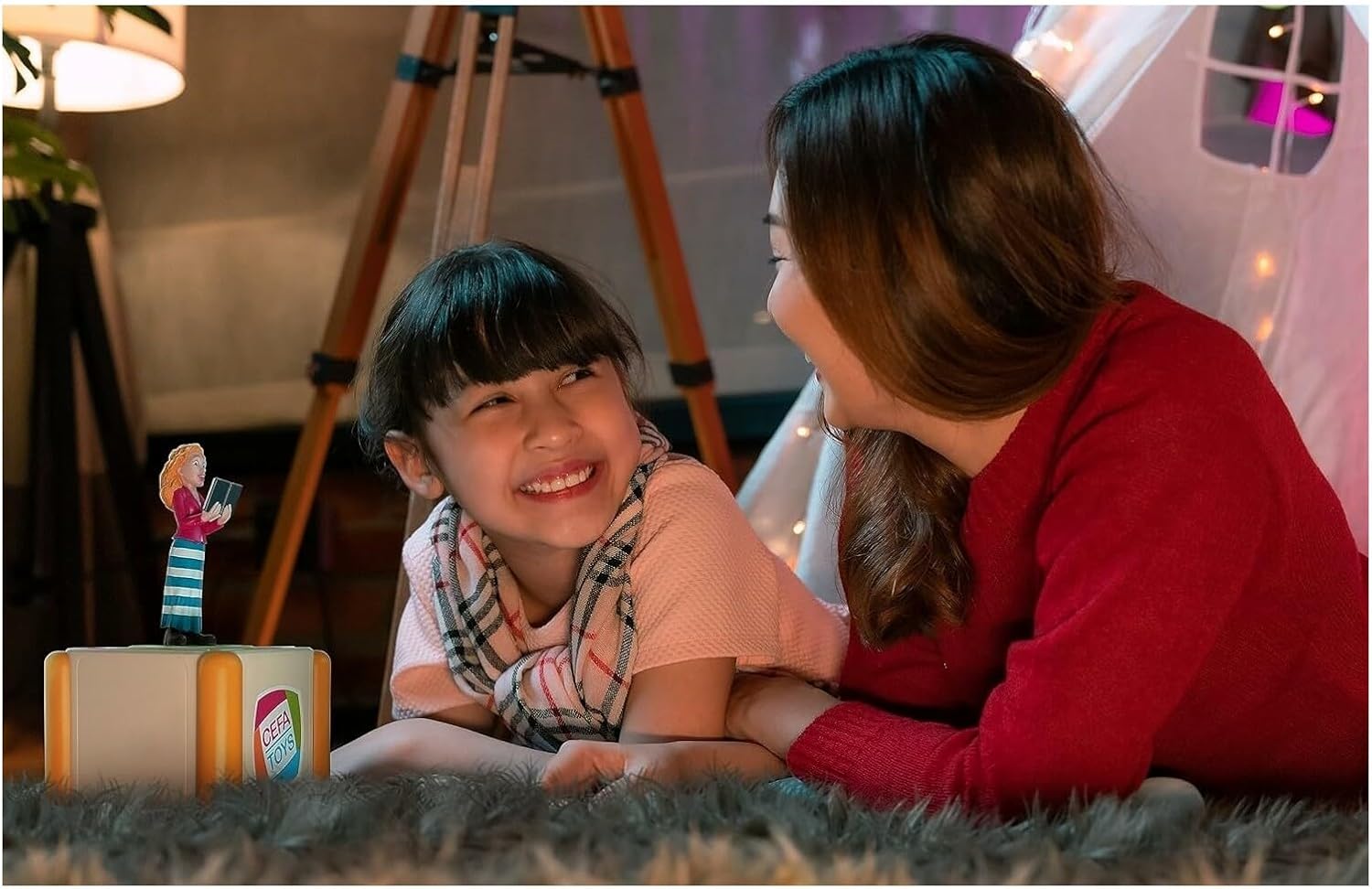 Cefa Toys - Storytelling Narrated by Beatriz Montero, Audio Box with Rechargeable Battery, Contains 50 Audiostories, Includes Illustrated Book of 25 Pages and Figure, for Children from 3 Years Old