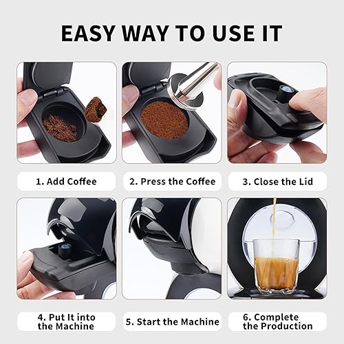 Vista 24 de Adaptador de cápsula reutilizable para Dolce Gusto, adaptador de cápsula de café recargable, convertidor de cápsulas de café, soporte de relleno