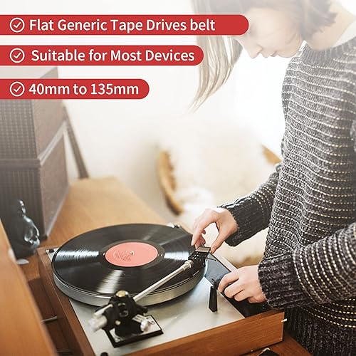 Miniatura 4 de Bandas de Goma para Grabadora - Reparación, Mantenimiento, Mezcla para Grabadora de Casete, Bandas de Goma Planas para Máquina de Cinta de Casete