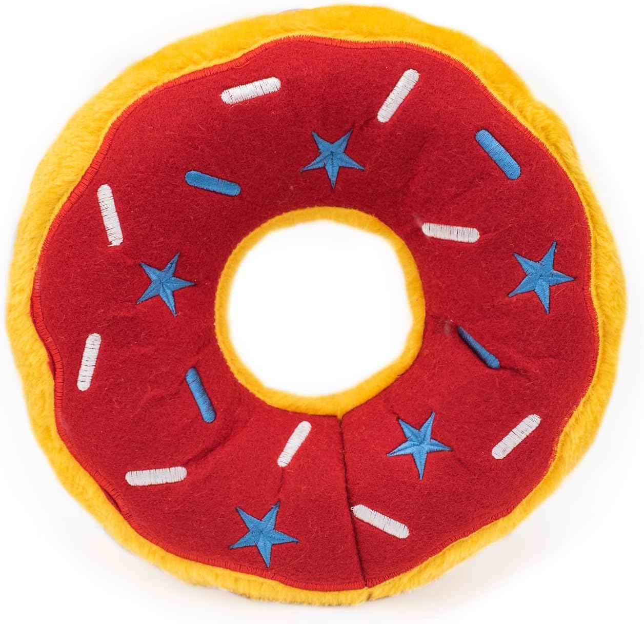 ZippyPaws Americana Jumbo Donutz – Summer Donut Dog Toy with No Stuffing for Girl & Boy Dogs, Squeaky Dog Toy Gifts for Dog Dads, (ZP1024)