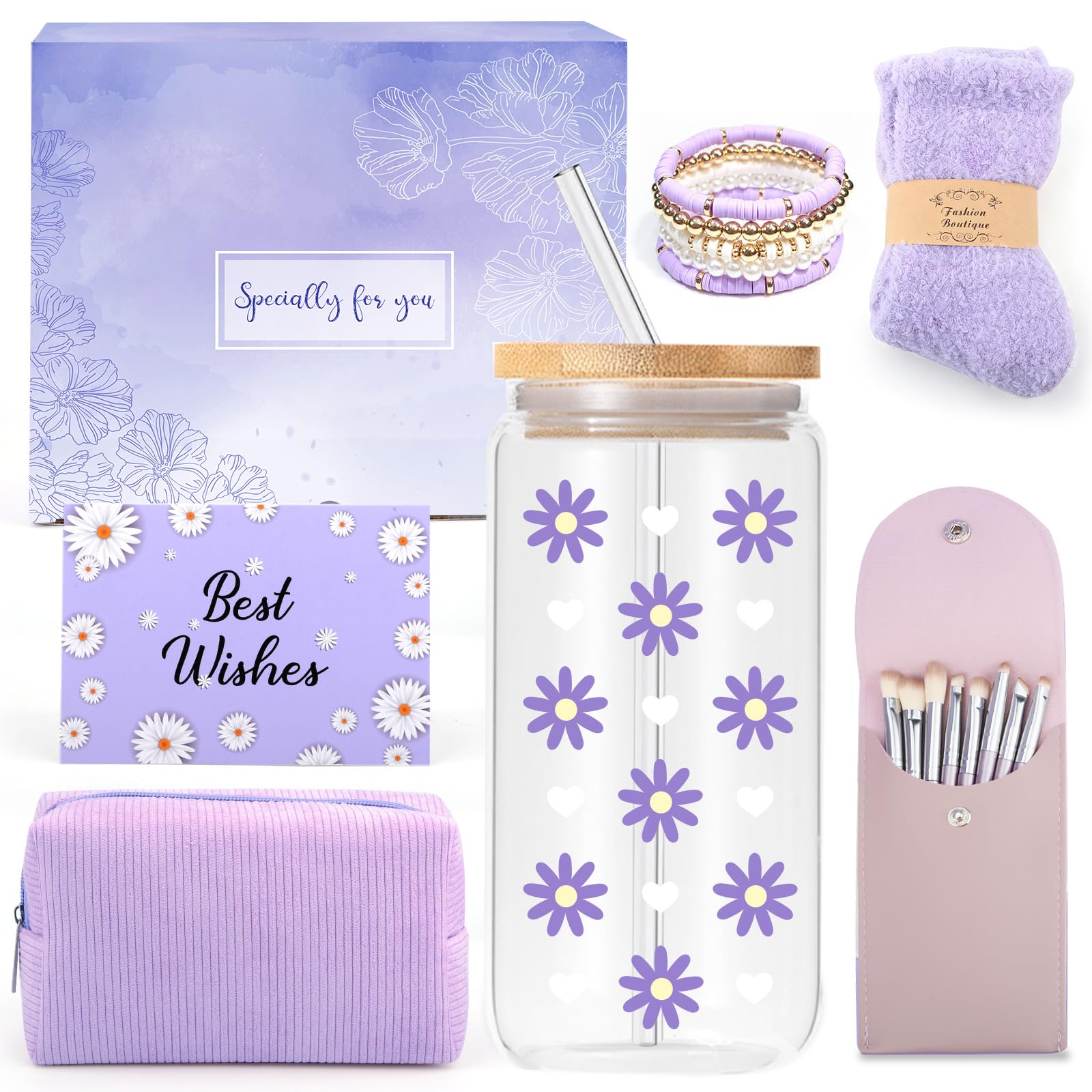 Geschenkbox Für Mädchen 8–16 Jahre – Mit Glasbecher, Mütze, Schal, Handschuhen, Socken