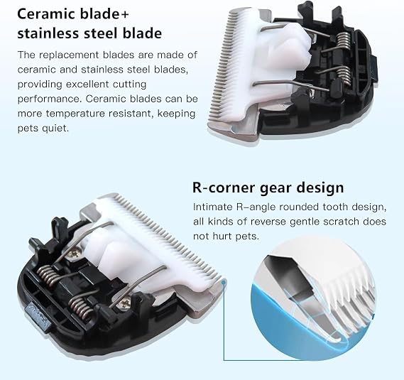 New Upgraded Black Replacement Blade for Oneisall Low Noise Dog and Cat Clippers Models X2/ X2Blue -2 Pack