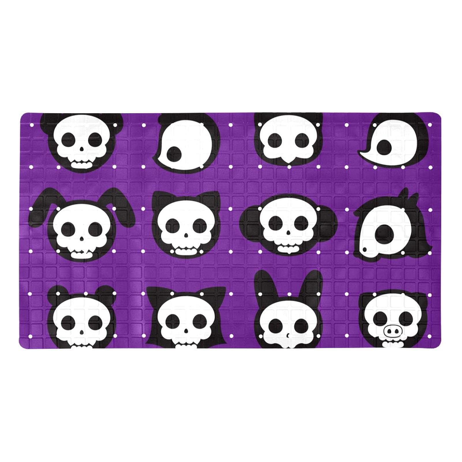 Tapis de bain violet tête de mort idéal pour sécuriser le bain des enfants