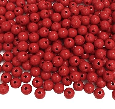 Acrylic Round Pastel Beads Candy Color Plastic Spacer Beads for DIY Necklace Bracelet Earring Jewelry Making Red, 6mm