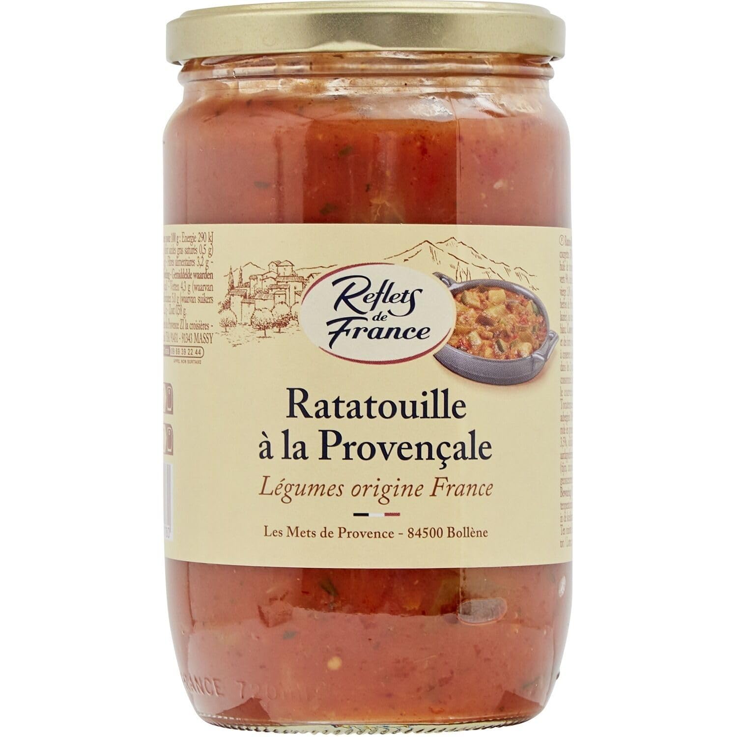 REFLETS DE FRANCE Ratatouille à la provençale 630g, légumes origine France, bocal en verre - Lot de 3