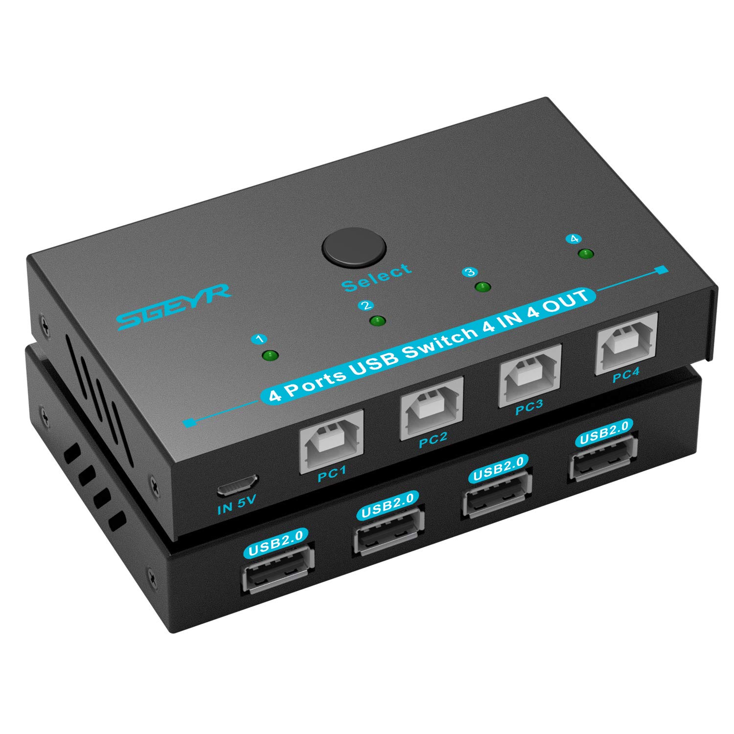 Buy SGEYR USB 3.0 Switch Selector 4 in 4 Out USB Switcher 2 Computers