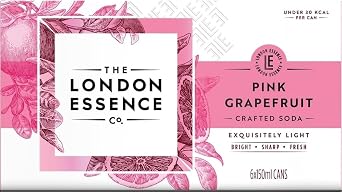 The London Essence Co., Pink Grapefruit Soda, 150 ml Can (Pack of 6)