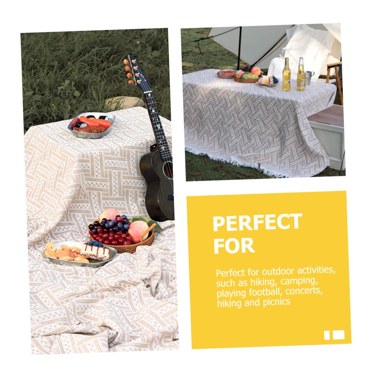 Mikinona Couverture de Pique- Imperméable et Épaisse Tapis de Camping Multifonction Léger pour Plage Parc Randonnée et Activités Extérieures