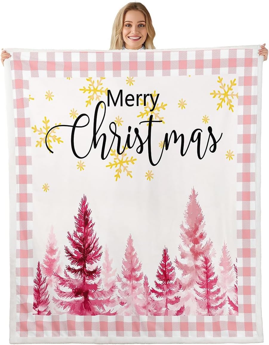 Erosebridal Cute Snowman Throw Blanket for Couch Snowflake Printed Fleece Blanket Kawaii Winter Snow Sherpa Blanket Winter Season Warm Blanket Lovely White Bed Blanket