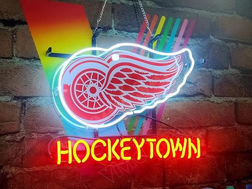 Miniatura 2 de Queen Sense Señal de neón con ala roja, 17 x 14 pulgadas, letrero de neón para hombre, cueva, bar, pub, cerveza, decoración, lámpara de neón