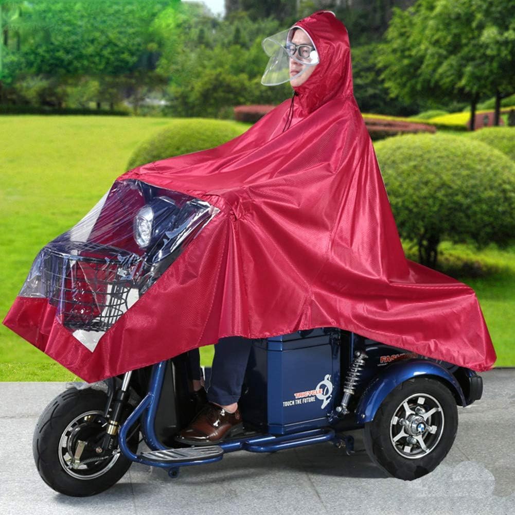 Tophacker Large Rain Cape Coat Mobility Scooter Motorcycle Raincoat Rain Cover Poncho Rainwear, Full Protection with Visor