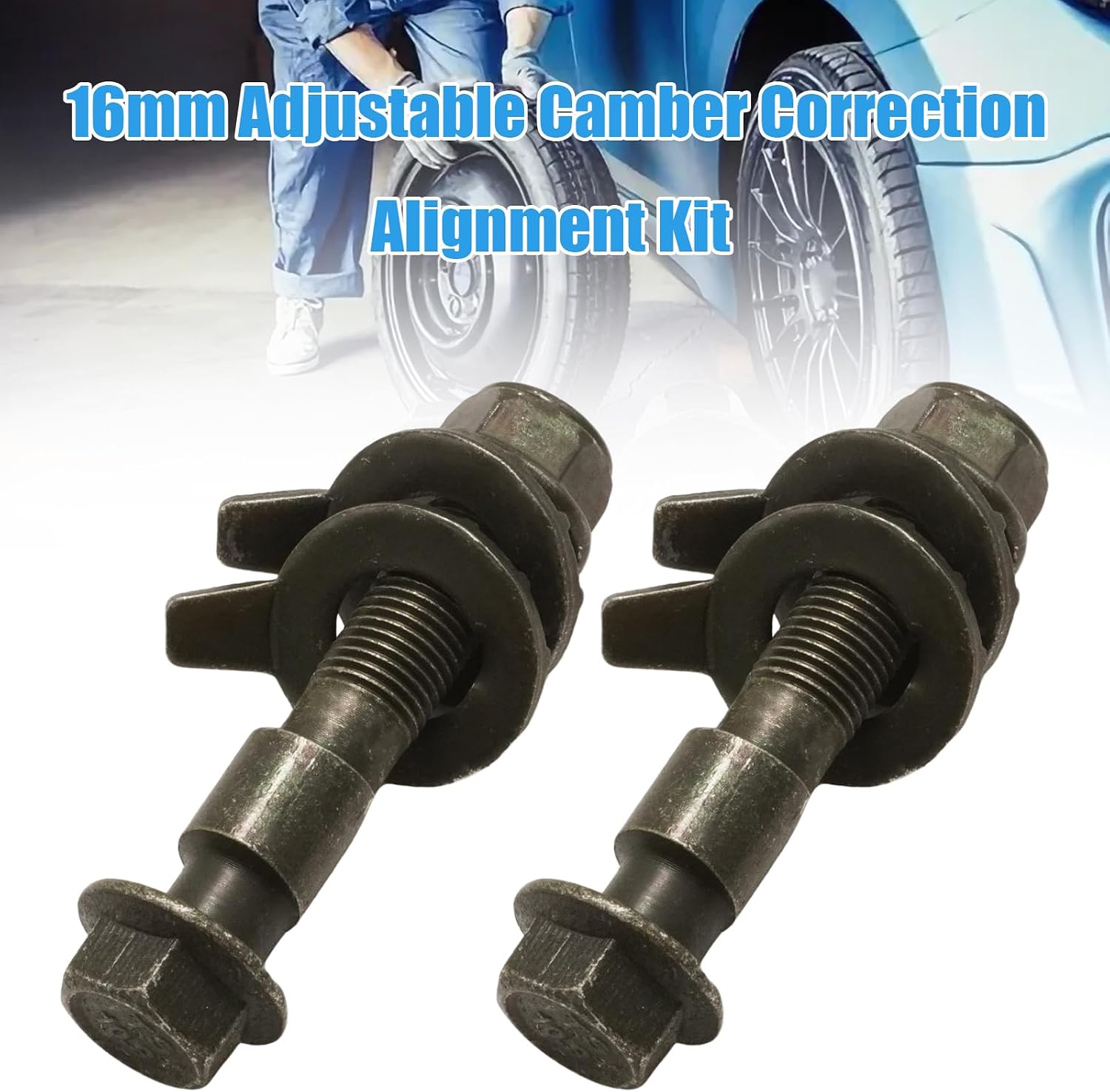 2 Pcs 81280 16mm Adjustable Camber Correction Alignment Kit, Replacement for Honda Replacement for Chevrolet Replacement for Buick Models