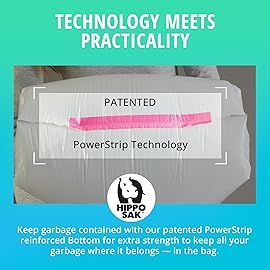 Hippo Sak - Plant Based Tall Kitchen Garbage Bags with Ergonomic Handles - 13 Gallon Trash Bags - Recyclable & Reduced Carbon Footprint - Super Strong and Leak Proof Tall Kitchen Trash Bags (45 Count)