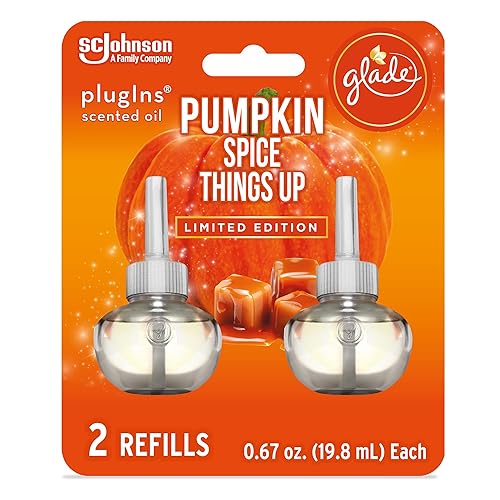 Glade PlugIns - Recambios de ambientador, aceites esenciales y perfumados para el hogar y el baño, Pumpkin Spice Things Up, 1.34 onzas líquidas, 2