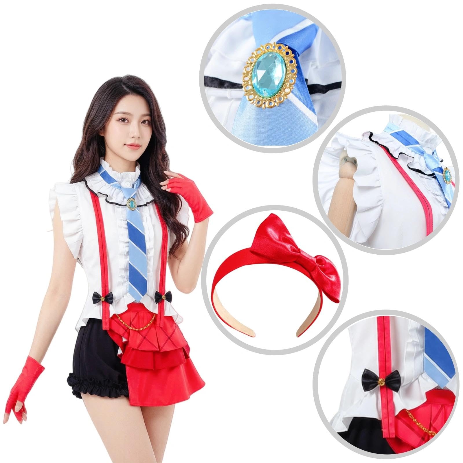 Halloween Kostüm für Erwachsene, Karneval Rollenspiel Cosplay Komplettset –Umi Sonoda Stil