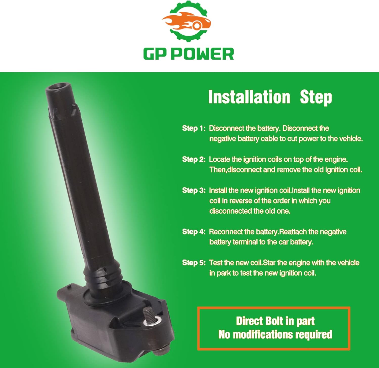 IGNITION COIL UF807 UF-807 0221504032 68223569AB/AC/AD SET OF 6 COMPATIBLE WITH CHRYSLER PACIFICA VOYAGER DODGE DURANGO JEEP GLADIATOR GRAND CHEROKEE WRANGLER RAM 1500 3.5 V6