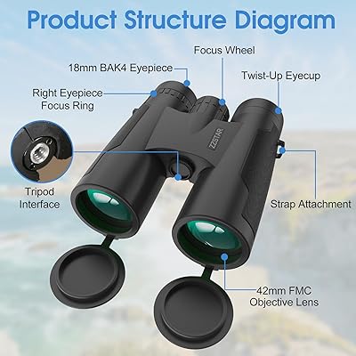 12x42 High Power Binoculars For Adults, 12x42 Compact Binoculars With BAK4 Prism, FMC Lens, Fogproof And Waterproof, Great For Bird Watching Travel Stargazing Hunting With Case And Strap (1 - View #6