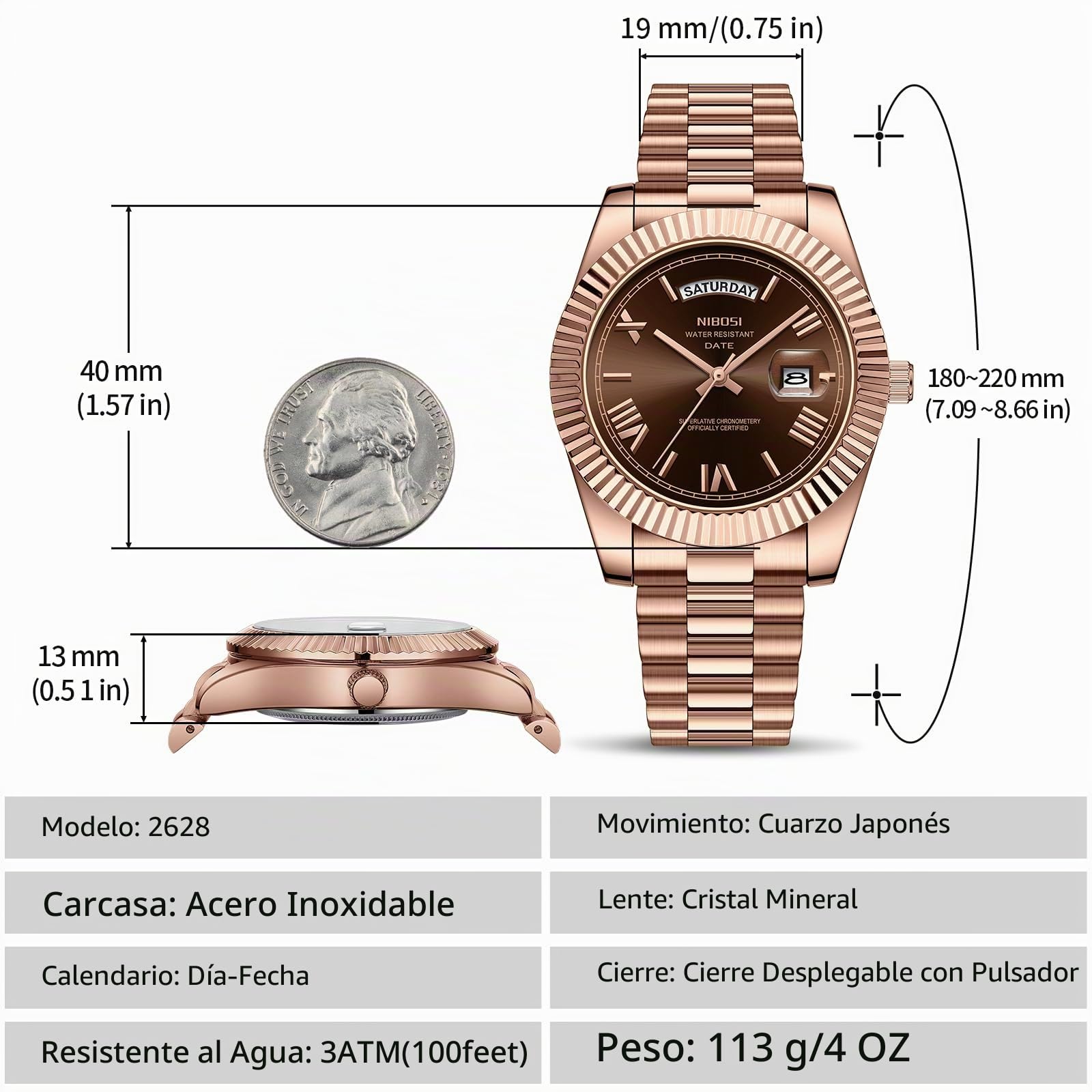 NIBOSI Relojes Hombre Cronografo Analógico Impermeable Fecha, 40 mm Reloj Pulsera Banda de Acero Inoxidable Negocios Casual Diseñador Relojes Elegante Regalo para | Relojes de acero inoxidable resistentes al agua para hombres hombres negocios casual reloj
