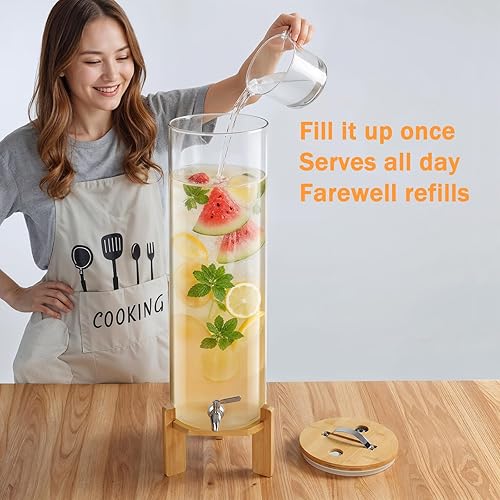 Miniatura 2 de Dispensador de bebidas, dispensador de bebidas de vidrio de 4.1 galones con soporte, dispensador de bebidas con espita, dispensadores de bebidas