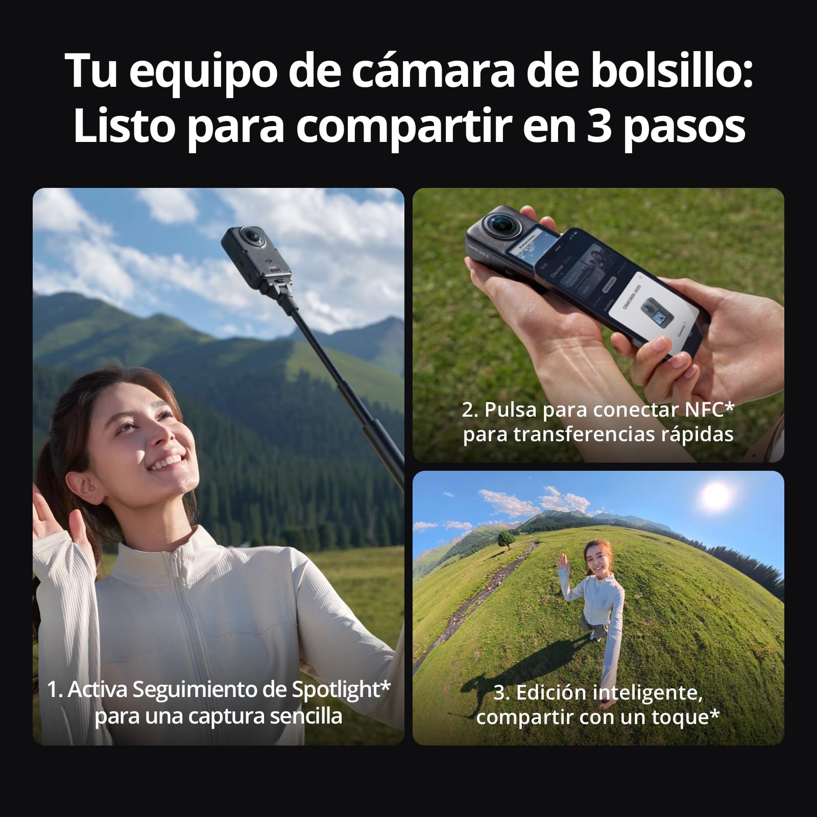 DJI Pack Estándar Osmo 360 II, cámara 8K 360°