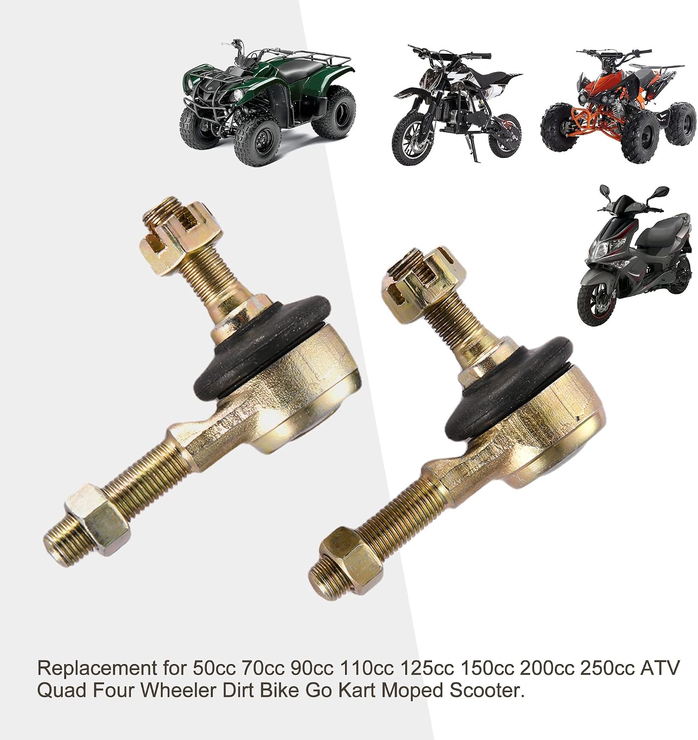 GOOFIT 10-10mm Left and Right Hand Tie Rod Ball Joint Replacement for 110cc Kazuma Chinese ATV Quad Four Wheeler SunL TaoTao Dirt Bike Go Kart Moped Scooter