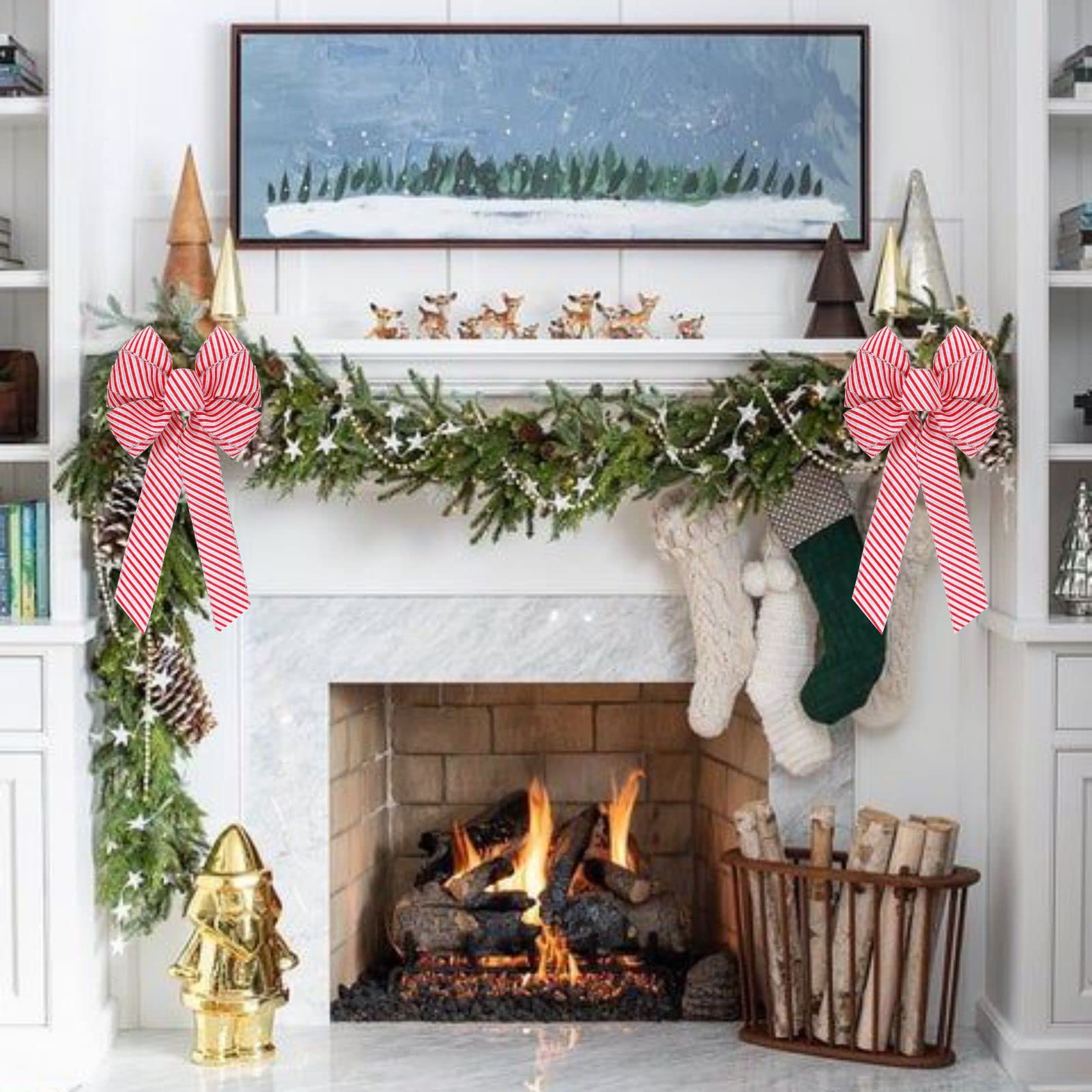 Nœud De Décoration Noël En Toile De Jute Pour Porte - Grand Format - Fixation Velcro Et Sangle - Pour Intérieur, Mariage, Fêtes