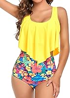 Vista 1 de Edelqual - Trajes de baño tankini para mujer, conjuntos de bikini de cintura alta, trajes de baño de dos piezas con control de abdomen