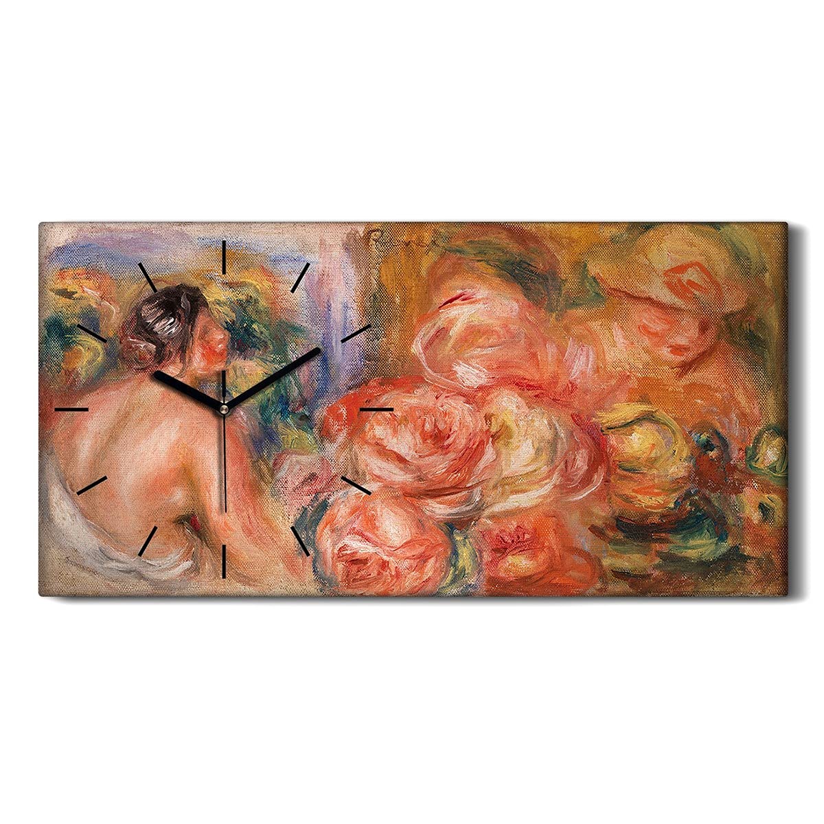 Horloge sur Toile Silencieuse sans Tic-Tac Motif Abstrait 60x30cm