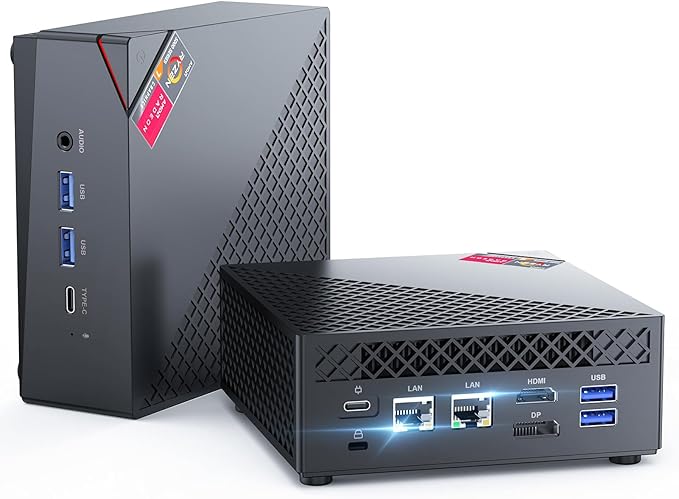 NiPoGi AM06 Pro Mini PC АMD Ryzen 5 7430U(6C/12T, jusqu'à 4,30 GHz), 16 Go DDR4 512 Go SSD M.2 Mini Ordinateur de Bureau WiFi 6 pour l'école/Bureau, Double LAN, DP, HDMI 2.0, Type-C, Triple écran 4K.