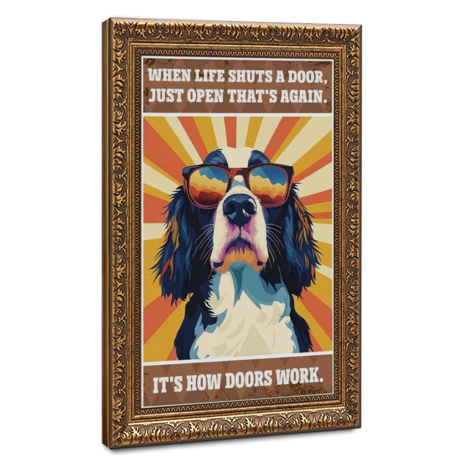 Funny English Springer Spaniels Art Canvas Poster for Home Decor Gift