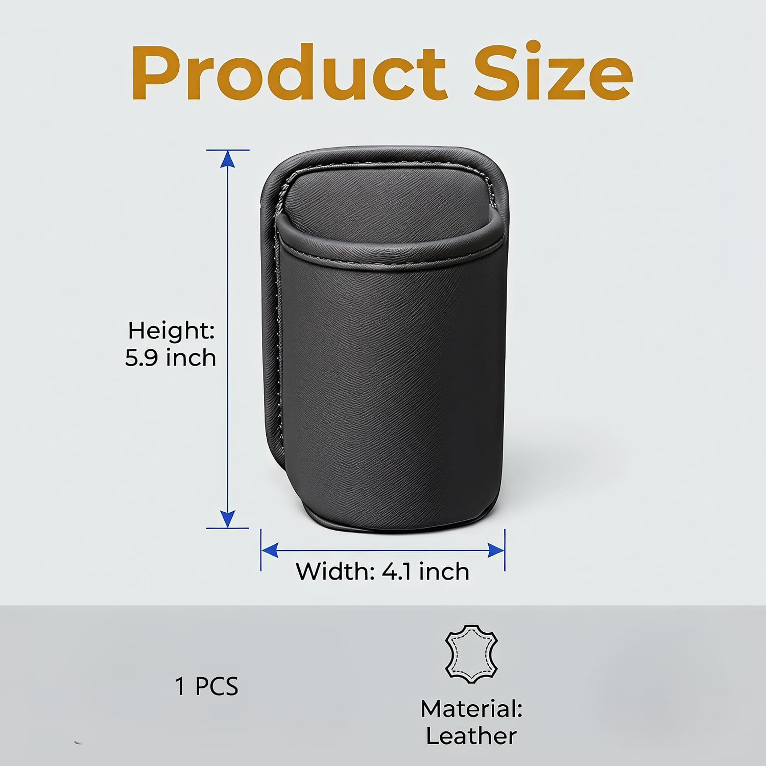 1 PCS Clip On Cup Holder for Car, PU Leather Car Cup Holder, Universal Car Window Door Extra Drink Storage Organizer Accessory Black image 2