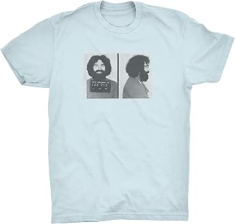 ZJ Designs Jerry Garcia Mugshot T-Shirt Busted on Bourbon Street Shakedown 2.0 Light Blue, S