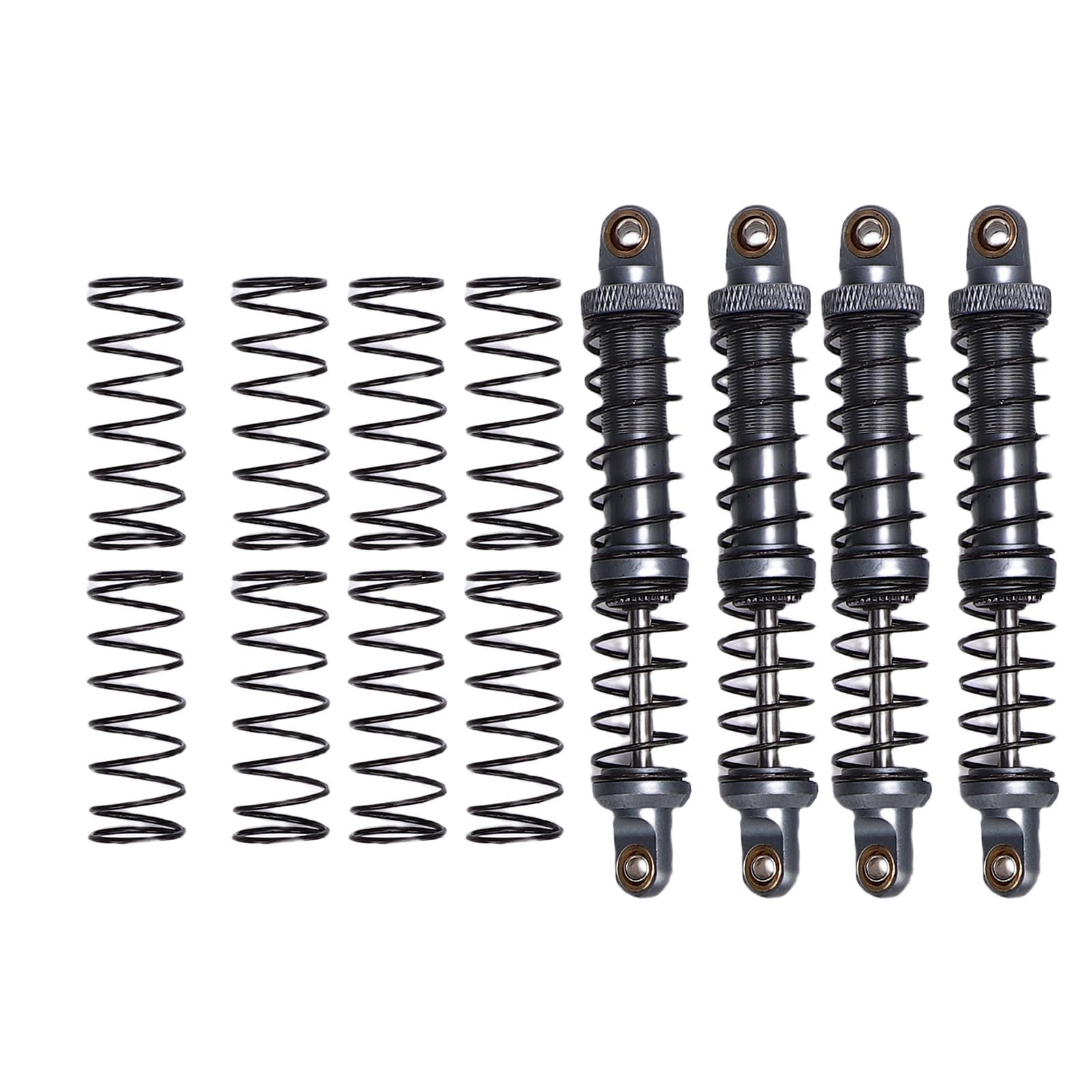 Paquet de 4 amortisseurs de voiture RC en métal haute résistance 90mm amortisseurs de voiture RC pour modèles à échelle 1/10 avec 8 ressorts de rechange (De couleur
