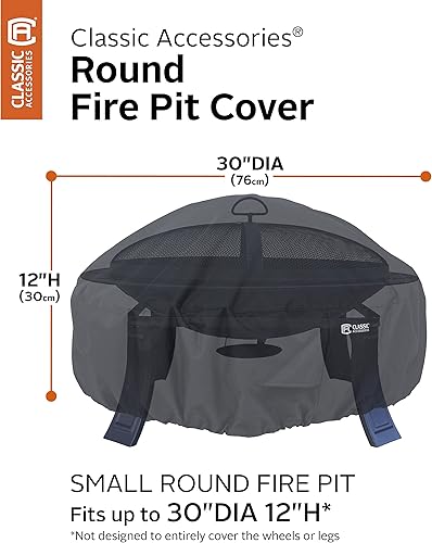 Miniatura 5 de Accesorio clásico cobertor completo redondo para hoguera, color negro, 30", Negro