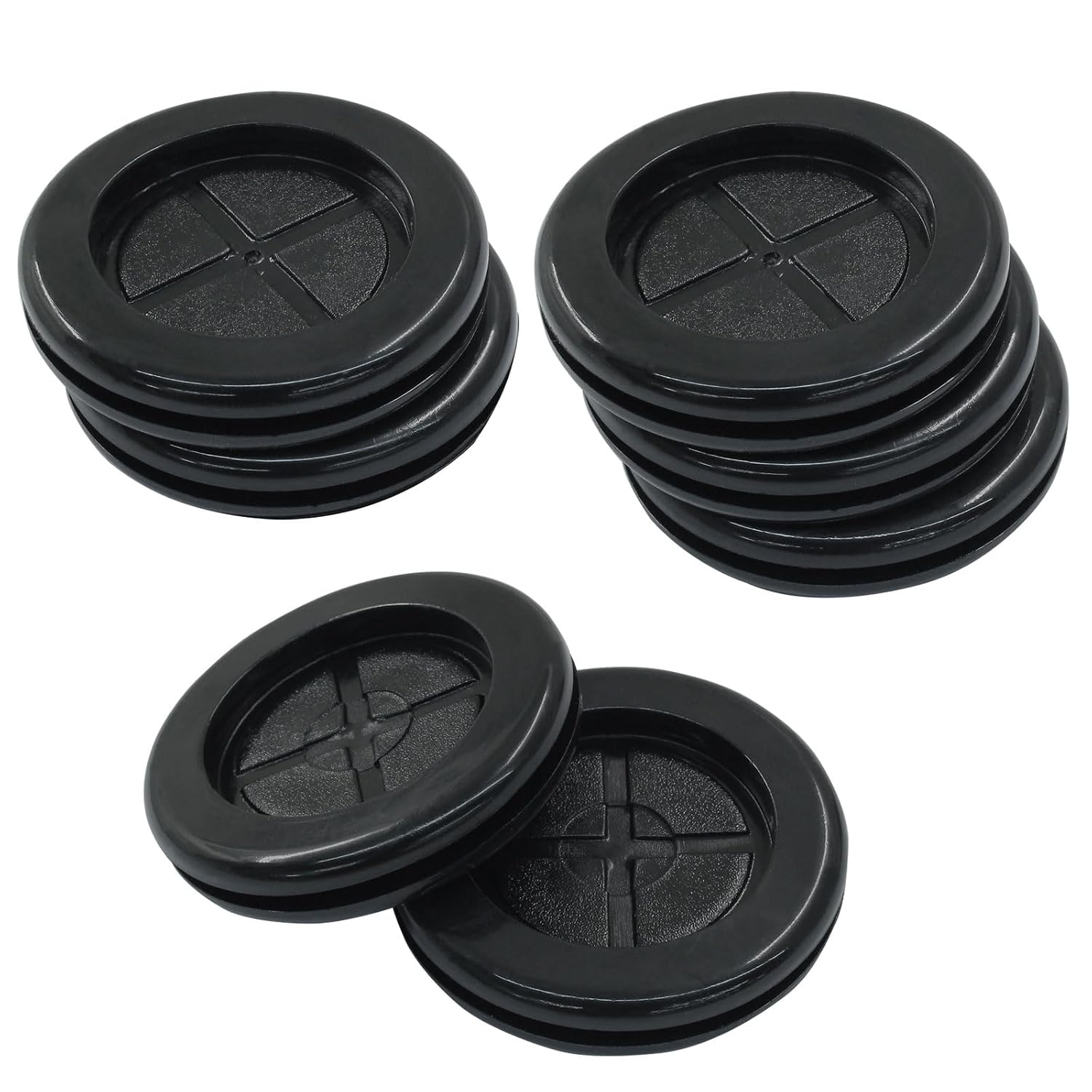3/4" Inner Diameter Rubber Grommet, Black, 10 Pack