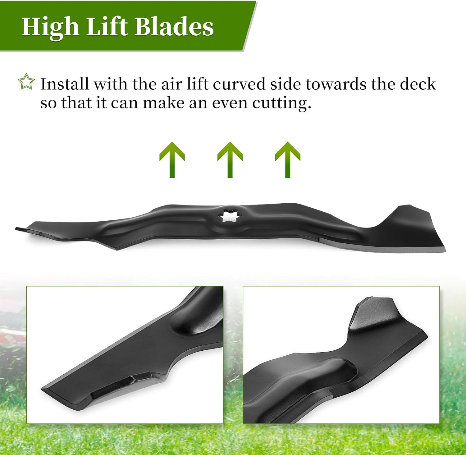 50 Inch Mower Blades 942-04053C Fit for Cub-Cad et RZT50, LT1050, LTX1050, High Lift Blade Replace for 742-04053, 742-04056, 942-04056, 3 Pack