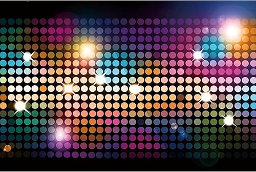 Miniatura 1 de YongFoto Telón de fondo colorido para fiesta de discoteca de 10 x 8 pies, puntos redondos con purpurina brillante, Bokeh, puntos brillantes, halos,